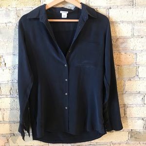 Navy Club Monacco button down silk shirt
